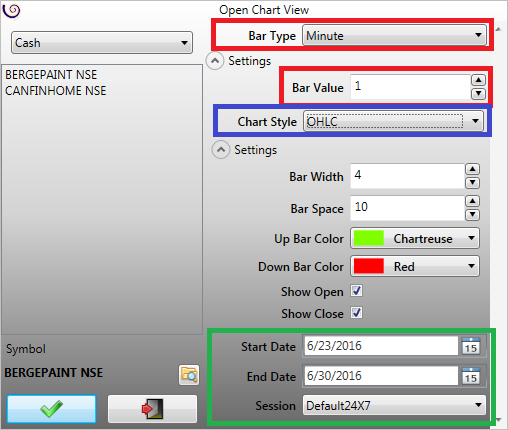 Configure Bar Type