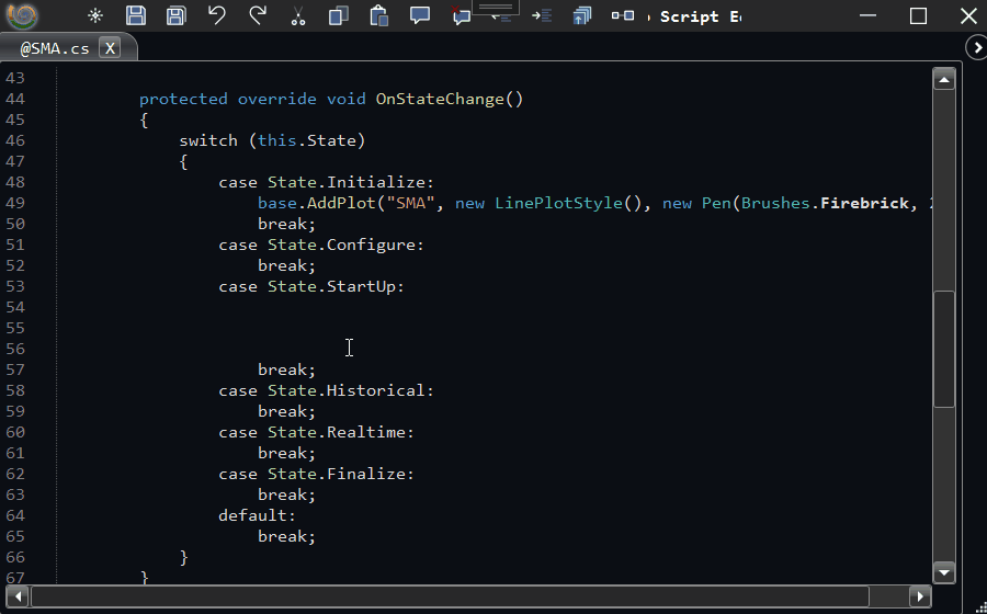 ArthaChitra sharpScript editor